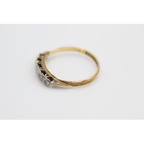 221 - 18ct gold antique diamond 5 stone ring size N