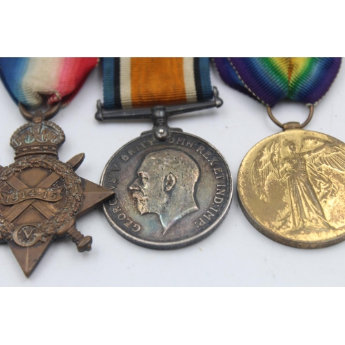 23 - WW1 1914-15 Star Trio Mounted To 8327 SGT R Laurie Highland Light Infantry