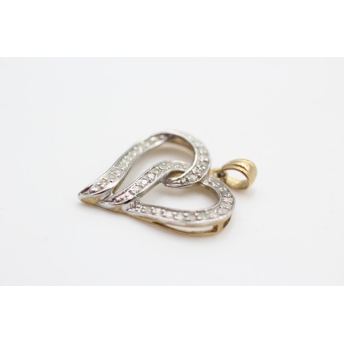 233 - 9ct gold diamond heart pendant