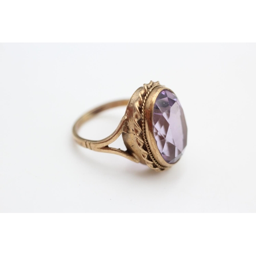 244 - 9ct Gold amethyst ring size I