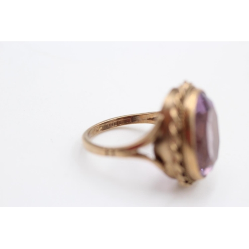 244 - 9ct Gold amethyst ring size I