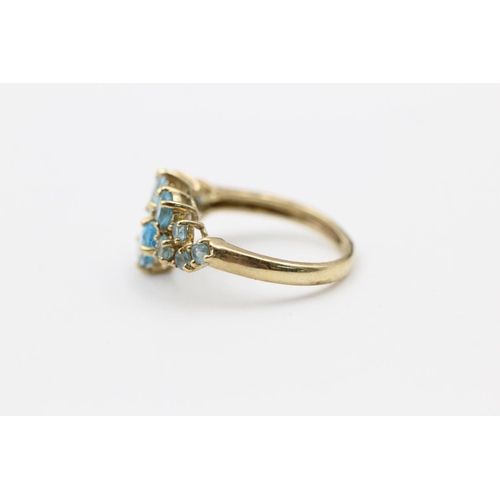 248 - 9ct gold gemstone cluster ring size J