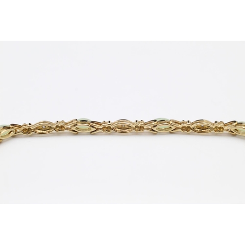 250 - 9ct gold jade & diamond bracelet