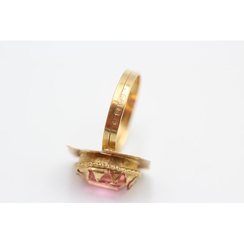 296 - 18ct gold stone set cocktail ring size Q