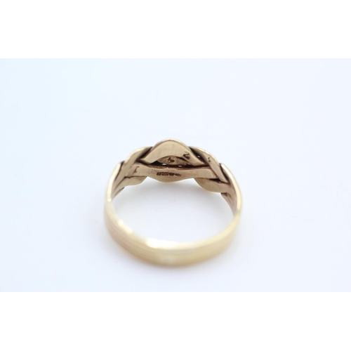 309 - 9ct gold vintage lovers knot ring size Q