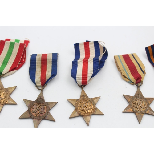 31 - 6 x WW2 Star Medals w/ Original Ribbons Inc France & German, Africa, Italy Etc