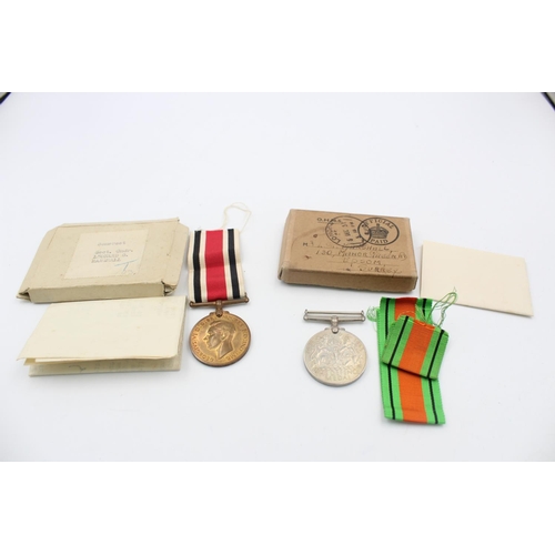 32 - 2 x Boxed GV I Medals w/ Award Notes Inc Named