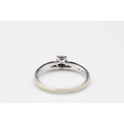 335 - 9ct White gold diamond solitaire ring size M