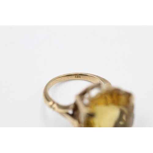 370 - vintage 9ct gold citrine cocktail ring size N