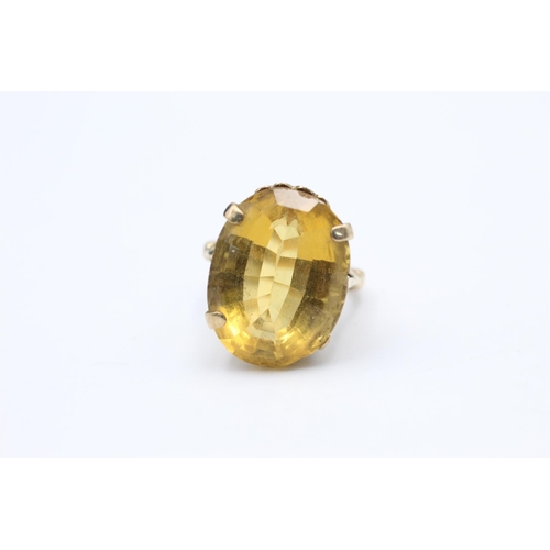 370 - vintage 9ct gold citrine cocktail ring size N