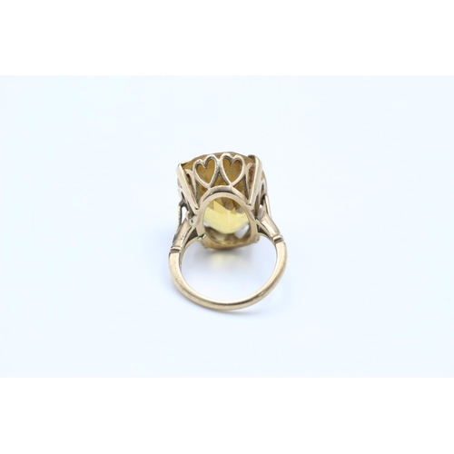 370 - vintage 9ct gold citrine cocktail ring size N