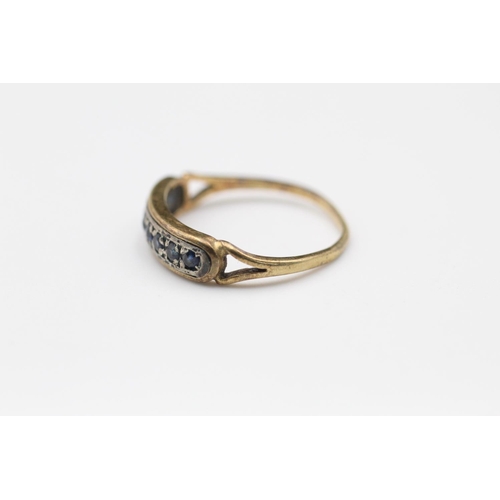 375 - gold sapphire half eternity ring size N