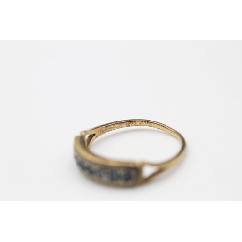 375 - gold sapphire half eternity ring size N