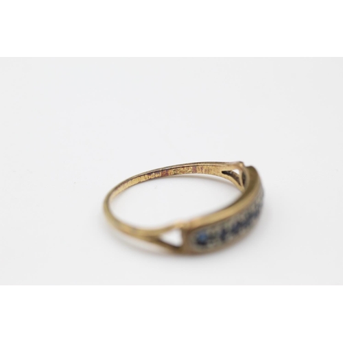 375 - gold sapphire half eternity ring size N