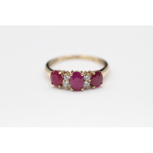 51 - 9ct Gold ruby & diamond ring size O
2.2g