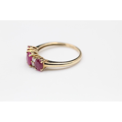 51 - 9ct Gold ruby & diamond ring size O
2.2g