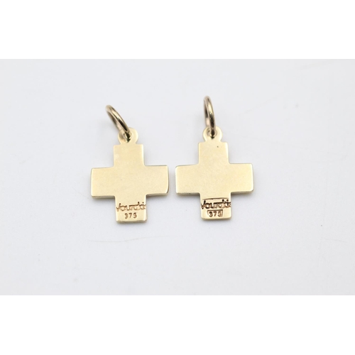 81 - 9ct pin with charms by Vounakis