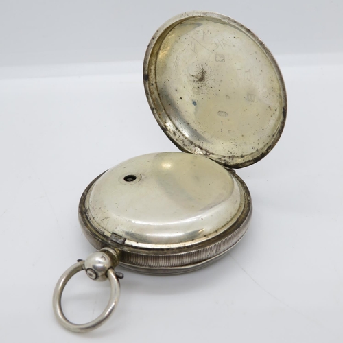 52 - Large oversize silver pocket watch - runs