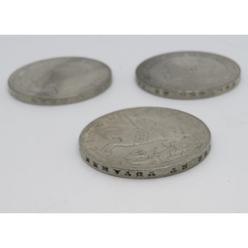 57 - 3x 1935 Crown Rocking Horse coins