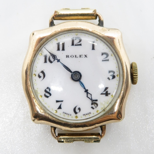 276 - 9ct gold ROLEX ladies watch runs 25mm head fully HM case and movement 14g