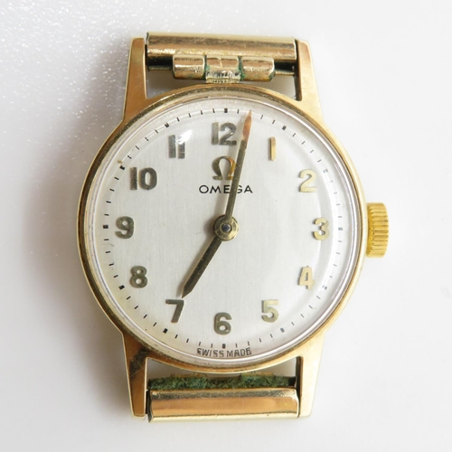 290 - 9ct gold ladies Omega watch runs 7.5g 22m head