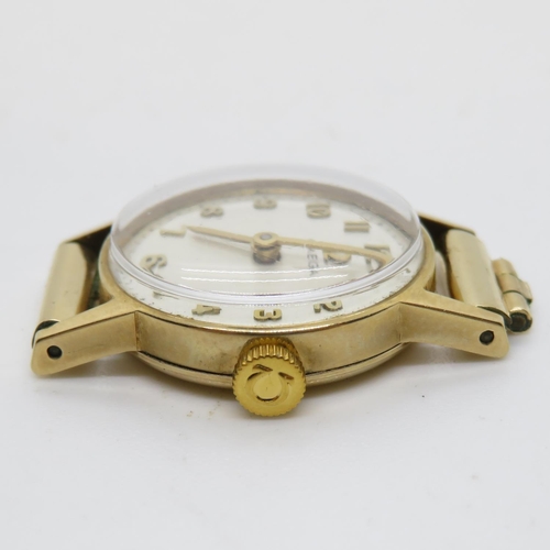 290 - 9ct gold ladies Omega watch runs 7.5g 22m head