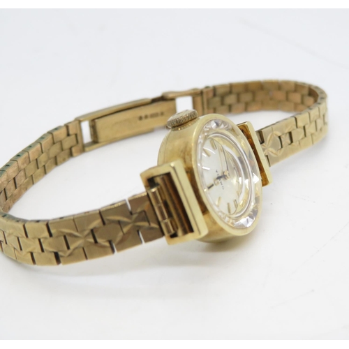 293 - Boxed 14ct ladies Omega watch with 9ct bracelet working total weight 22.6g