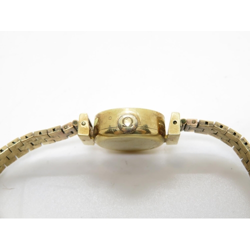 293 - Boxed 14ct ladies Omega watch with 9ct bracelet working total weight 22.6g