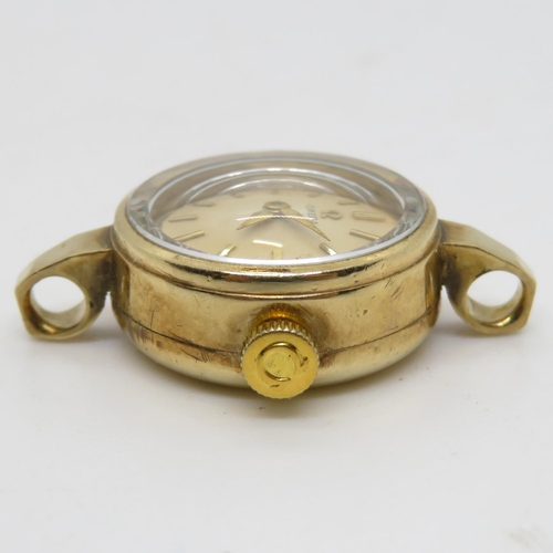 294 - 9ct ladies Omega watch 8.1g 15mm head watch runs