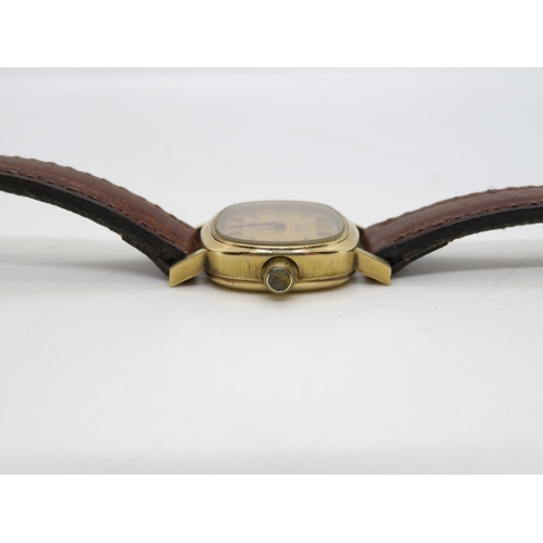 298 - Ladies 9ct gold Omega watch runs with 22mm head