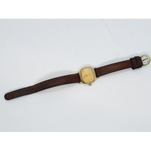 298 - Ladies 9ct gold Omega watch runs with 22mm head