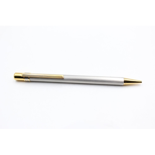 121 - Vintage MUST DE CARTIER Silver Tone & Gold Plate Ballpoint Pen / Biro - C81909