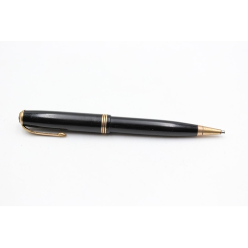 125 - Vintage PARKER Vaccumatic Black FOUNTAIN PEN w/ 14ct Gold Nib WRITING Boxed