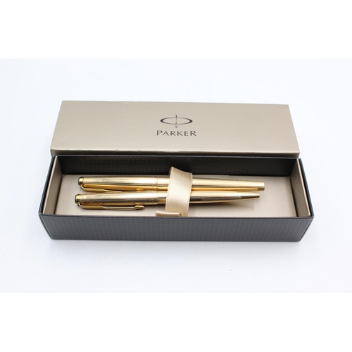 127 - Vintage PARKER 50 Falcon Rolled Gold FOUNTAIN PEN w/ Gold Plate Nib WRITING 33g