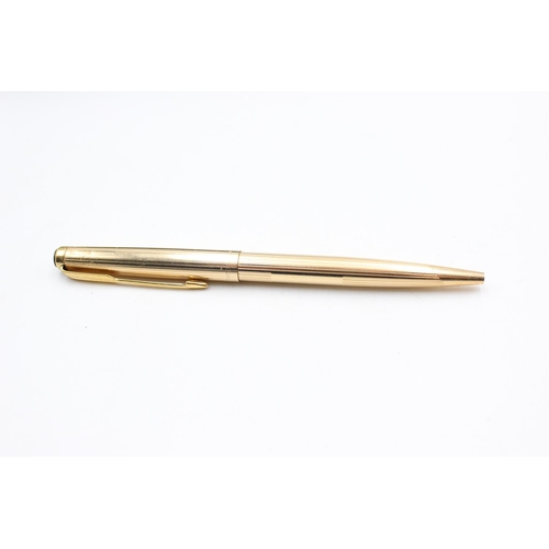 127 - Vintage PARKER 50 Falcon Rolled Gold FOUNTAIN PEN w/ Gold Plate Nib WRITING 33g