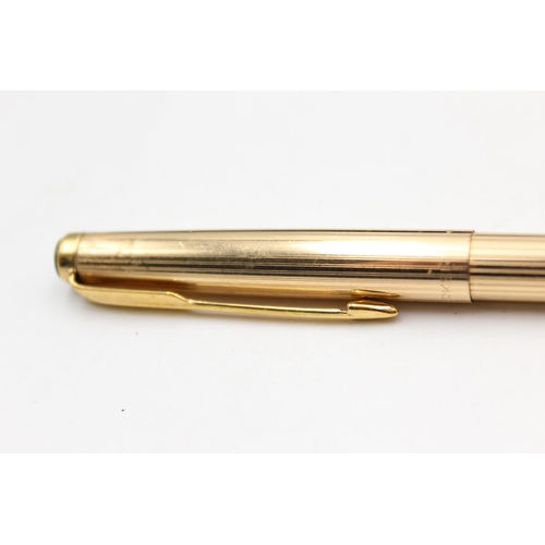 127 - Vintage PARKER 50 Falcon Rolled Gold FOUNTAIN PEN w/ Gold Plate Nib WRITING 33g