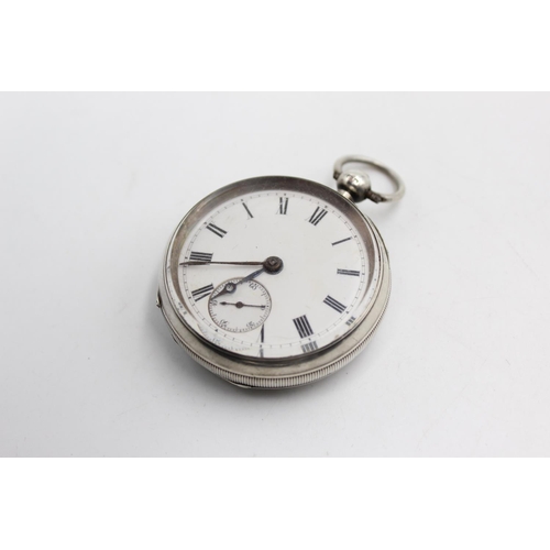 160 - Vintage Gents Hallmarked .925 SILVER Cased Open Face POCKET WATCH Key-Wind 109g