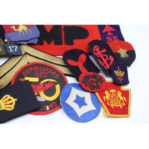 250 - Job Lot of Assorted Vintage Cloth MILITARY Badges Inc WW2 Etc