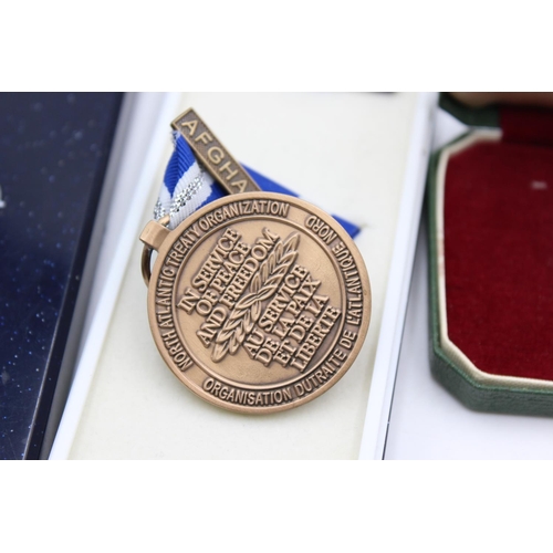 254 - 4 x Assorted MEDALS Inc Boxed Women's Vol Service, Nato Afghanistan, WW2