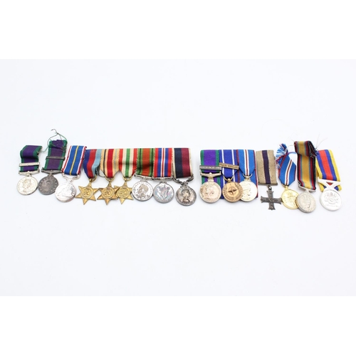 256 - Job Lot of Assorted MILITARY Miniature Medals Inc Military Cross, WW2 Group Etc