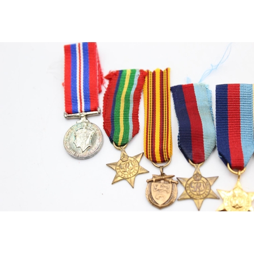 257 - Job Lot of WW2 Miniature Medals Inc 3 Mounted Groups