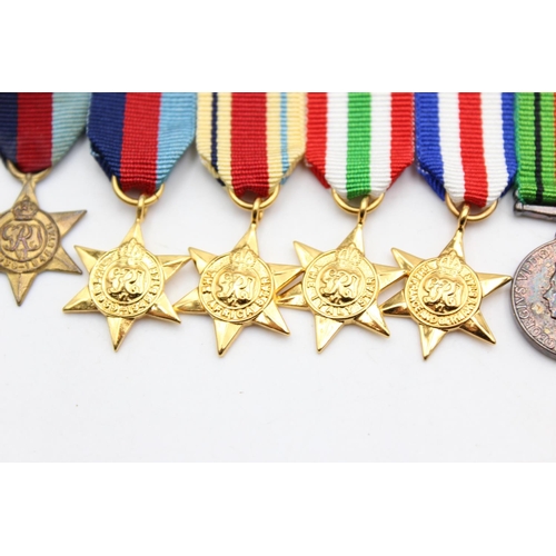 257 - Job Lot of WW2 Miniature Medals Inc 3 Mounted Groups