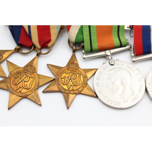 259 - WW2-ER.II Mounted R.A.F Mounted Medal Group Inc Italy, Africa Stars Etc