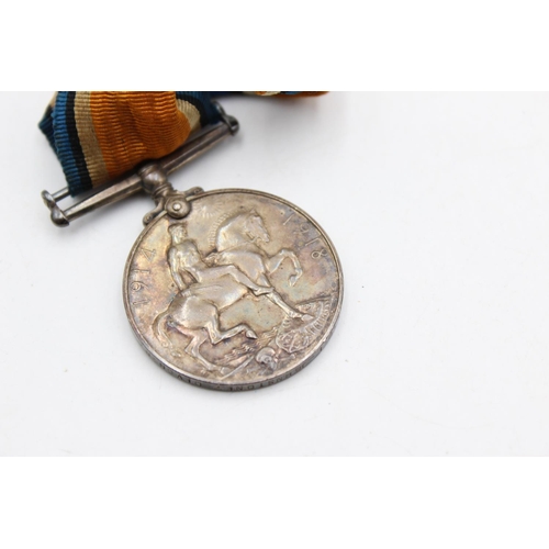 261 - WW1 Medal Pair w/ Original Ribbons & .925 Sterling Silver War Badge