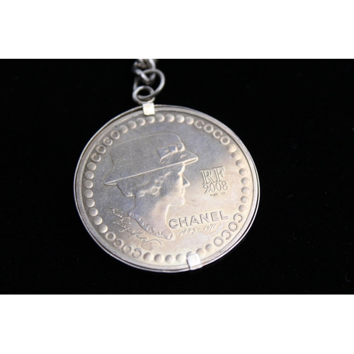 266 - 2 x .925 STERLING SILVER French 125th Anniversary Coco Chanel 5 Euro Coins (62g)