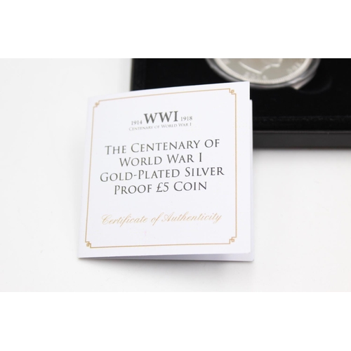 270 - JUBILEE MINT .925 Sterling Silver 24ct Gold Plated Proof Â£5 Coin Set Boxed (56g)