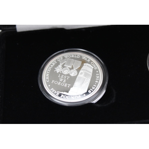 270 - JUBILEE MINT .925 Sterling Silver 24ct Gold Plated Proof Â£5 Coin Set Boxed (56g)