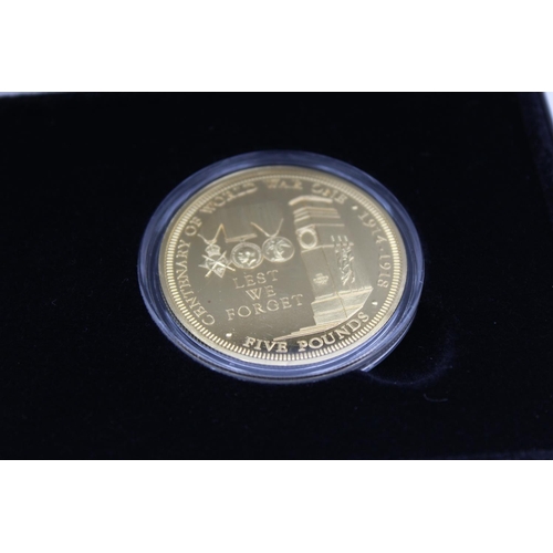 270 - JUBILEE MINT .925 Sterling Silver 24ct Gold Plated Proof Â£5 Coin Set Boxed (56g)