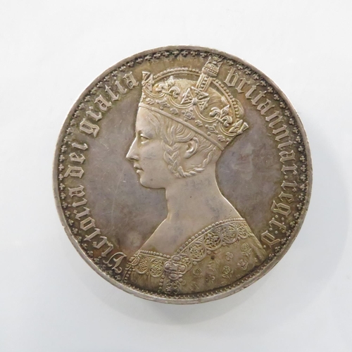 267 - RARE 1847 Victorian SILVER Crown (28g)