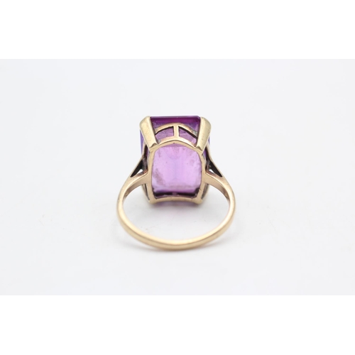 21 - 9ct gold vintage amethyst ring (5.3g) Size J